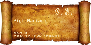 Vigh Mariann névjegykártya