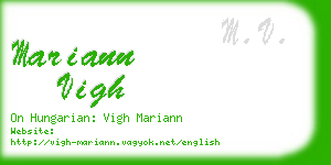 mariann vigh business card